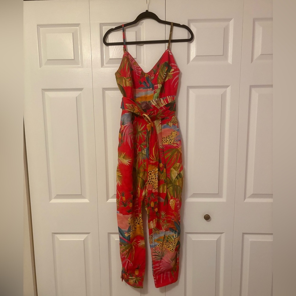 NWOT FARM Rio Red Tropical Jumpsuit  -Small